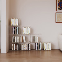 Étagère de présentation de livres en acrylique épaissi style Art Déco, design ouvert, organisateur de livres multi-niveaux, structure robuste, montage facile
