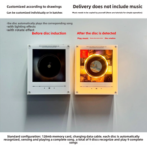 Lampada con Immagine Personalizzata e Funzione Canto Automatico, Sensore NFC e Controllo Vocale, Luce Notturna Magnetica in Acrilico per Frigorifero - Product Image 3