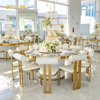 Chaises et tables pour réceptions de mariage, chaises pour salles de banquet, mobilier en acier inoxydable
