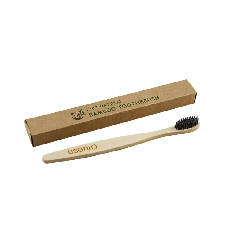 Bamboo Toothbrush Customized for Hotel and Home Logo Handle BPA Free Charcoal Organic Biodegradable Adults and Child Soft Set