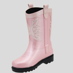 Botas de Lluvia de Goma para Niñas YL-651, Color Rosa, de Media Pantorrilla, Resistentes al Agua, para Exteriores, de Alta Calidad - Product Image 1