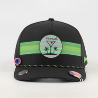 Gorra de Béisbol de 5 Paneles de Alta Calidad Personalizada con Cuerda y Logo de Goma PVC, Sombrero Impermeable Perforado con Agujeros Cortados a Láser, Gorra de Golf de Alto Rendimiento Estilo Dad Hat