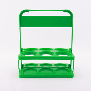 Bandeja de plástico para cerveza, 6 botellas, verde, plegable, para fiestas, camping al aire libre - Product Image 1