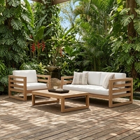 <strong>Best</strong> <strong>Selling</strong> SIGMA Natural Solid Teak Outdoor Dining Sofa Set Table <strong>Chairs</strong> for Backyard Courtyard Home Decor