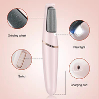 Broyeur de pieds électrique avec lumière, dissolvant de callosités de pieds Rechargeable de pédicure de peau morte