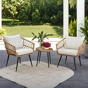 ชุดโต๊ะเก้าอี้หวายสำหรับสวนระเบียงลานสำหรับโซฟาในห้องนั่งเล่นโรงแรมหรืออพาร์ตเมนต์ - Product Image 1