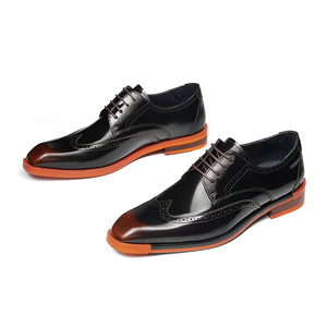 Chaussures de mariage et de cérémonie pour hommes, en cuir italien de luxe, fabriquées à la main, de couleur noire, nouveau design. - Product Image 2