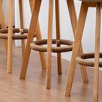 Tabouret de bar pivotant en cuir et bois, style nordique antique, moderne et luxueux, pour cuisine et maison, à prix abordable