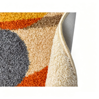 Tapis à poils longs imprimé avec fond antidérapant en TPR, tapis en velours bouclé doux pour la maison, tapis de salon