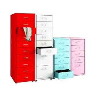 Mobile Multi Drawers Nightstand Movable Storage Cabinet with Drawer Small Vertical Metal Living Room Furniture Modern 0.5-1.2mm
