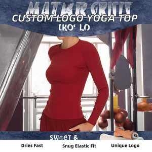 Women Ribbed <b>Yoga</b> Crew Neck Long Sleeve Stretch Fitness <b>T</b> <b>Shirt</b> Custom Logo Activewear - Product Image 2