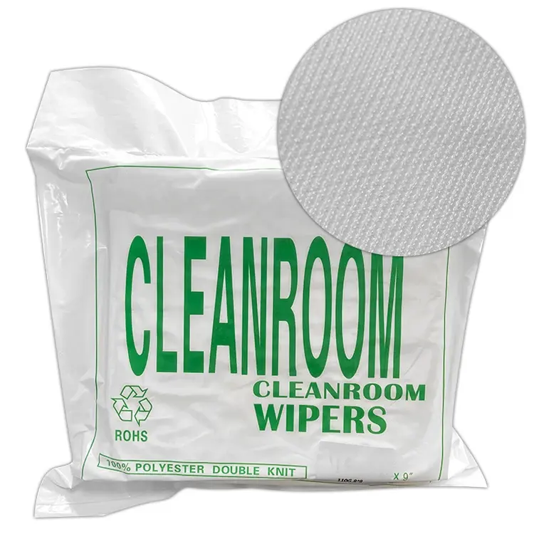 Factory Professional Grade Lint Free 100% Polyester cleanroom wipers for lab electronics