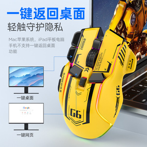 Ratón para juegos G6, inalámbrico de 2.4G, retroiluminado RGB, programable, para PC y portátil, diseño ergonómico - Product Image 3