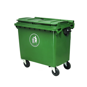 660L outdoor waste bin plastic garbage bin with four wheels