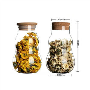Toples Kaca Borosilikat Transparan 500ml 17oz Buatan Tangan, Tidak Beracun, untuk Menyimpan Kue, Permen, Rempah-rempah, Teh, Kacang, Sereal - Product Image 4