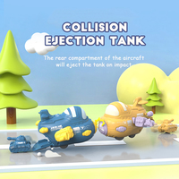 Jouet d'avion en plastique à friction à impact coloré de dessin animé avec petit jouet de réservoir chargeable adapté aux