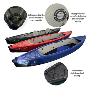 Personnalisable 2 personnes <span class=keywords><strong>K2</strong></span> bateau de pêche point de chute aviron Kayak canoë PVC Sports nautiques gonflables avec sièges détachables pagaies - Product Image 4