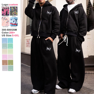 Abbigliamento <span class=keywords><strong>di</strong></span> <span class=keywords><strong>Marca</strong></span> all'Ingrosso, MOQ 50 Pezzi, <span class=keywords><strong>Felpa</strong></span> con Zip Intera Personalizzata Senza Cordoncino, Oversize <span class=keywords><strong>Nera</strong></span> in Spugna Francese, Stile Streetwear - Product Image 2