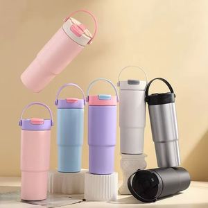แก้วกาแฟสแตนเลสสตีลแบบมีหูจับสุญญากาศพร้อมโลโก้สั่งทำพิเศษ ขวดน้ำพกพา - Product Image 4