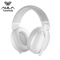 Casque de jeu AULA S6 avec microphone à effet lumineux RGB, réduction de bruit active 5.0 AAC, mode double filaire/sans fil