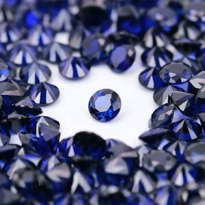 500 Pezzi/Confezione Prezzo all'Ingrosso Piccole Pietre Preziose Sciolte <span class=keywords><strong>di</strong></span> Spinello 114 #   Zaffiro Blu Taglio Rotondo Spinello Sintetico - Product Image 6