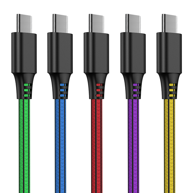 Schitech OEM 3ft 6ft 10ft 2A QC3.0 Nylon Braided USB Cable Type C Fast Transmission Data Cable for Iphone Samsung Charger