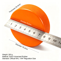 Pucks de hockey orange en vrac, pucks de hockey sur glace en caoutchouc personnalisés avec logo, pucks d'entraînement standard de 76,2 mm