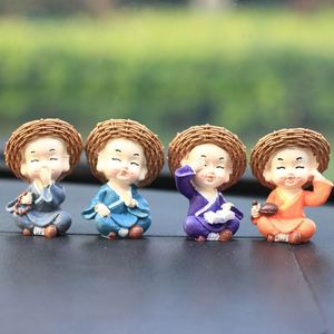 Venta al por mayor 4PCs Set Little, Monk Cartoon Doll Gift Decoración Interior del coche Pequeños adornos/ - Product Image 2