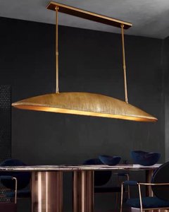 Lámpara de Araña Americana de Lujo Personalizada para Cocina o Isla de Cocina, Lámpara Colgante Lineal Grande de Latón y Cobre, Estilo Moderno - Product Image 3