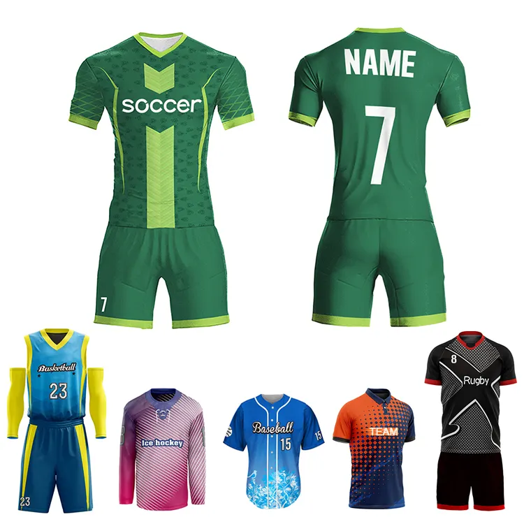 Sublimation custom sports team wear club gym baseball jersey rugby ice hockey basketball wear football soccer wear