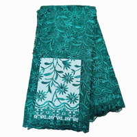 Tissu en dentelle africaine noire de haute qualité 100 % polyester, vente en gros directe d'usine, tissu en dentelle brodée pour vêtements de mariage
