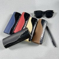 Étui à lunettes de soleil en cuir PU fait main de luxe, échantillon gratuit, logo personnalisé, imprimé serpent, étui à lunettes optiques, boîte à lunettes de haute qualité