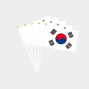 X104-1 Custom Polyester <b>Small</b> Hand Held Flag With Sublimation Printing 10 Inches Double Sided Waving Hand Flags With Logo Custom - Product Image 2