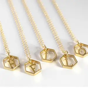 Customized Letter Necklace Collar Acero Inoxidable Collar De Oro 18k Bijoux En Acier Inoxydable 14k Gold Jewelry Wholesale