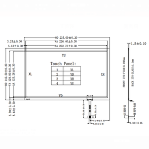 76% 투명도 1.5mm 유리/필름 구조의 내구성 있는 4 선 아날로그 저항 터치 스크린 패널 - Product Image 3