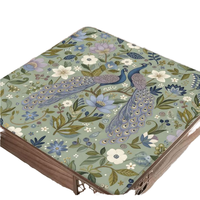 Tapis de Mahjong en Caoutchouc Grande Taille 32,5 pouces Motif Floral Paon, Antidérapant, Housse de Table Décorative pour Jeu de Mahjong Américain, Vente en Gros Usine