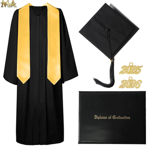 Venta al por mayor <span class=keywords><strong>de</strong></span> fábrica, personalizable, 2025, <span class=keywords><strong>gorro</strong></span> y bata <span class=keywords><strong>de</strong></span> graduación granate <span class=keywords><strong>de</strong></span> alta calidad, estola <span class=keywords><strong>con</strong></span> cubierta <span class=keywords><strong>de</strong></span> <span class=keywords><strong>diploma</strong></span>, conjunto <span class=keywords><strong>de</strong></span> vestidos <span class=keywords><strong>de</strong></span> graduación - Product Image 2