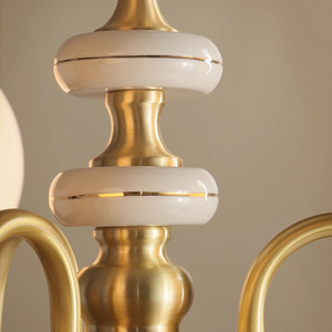 Siying Chandelier Gold Ceramic Led E27 Round Vintage Living Room <b>Light</b> - Product Image 4