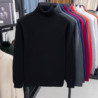 Pull à col roulé pour homme 6669, manches longues, tricoté, couleur unie, épais, chaud, thermique, décontracté, pour l'automne et l'hiver