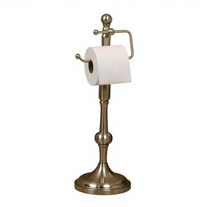 Soporte de papel higiénico con acabado antiguo, soporte de rollo de papel higiénico para baño, soporte con soporte de papel higiénico de pie de reserva - Product Image 1