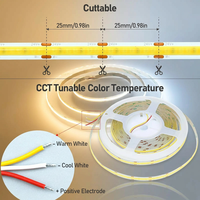 Bande LED COB à lumière blanche réglable pour chambre d'hôtel, 608 LED, 24V, CRI90, pour éclairage de chevet, réveil matinal et détente du soir