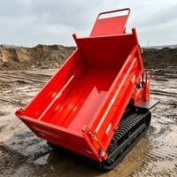 Camion à benne basculante portatif sur chenilles de 1,8 tonne 40 °   Mini-dumper hydraulique pour le transport dans les jardins de thé en pente
