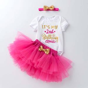 Baby Show – <span class=keywords><strong>barboteuse</strong></span> + robe Tutu <span class=keywords><strong>pour</strong></span> fête d'anniversaire <span class=keywords><strong>pour</strong></span> bébé fille, tenue de premier anniversaire, DGHB-002 - Product Image 2