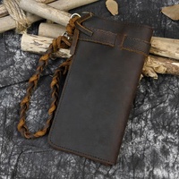 Männer Kuh Leder Vintage Handy Brieftasche Anti Diebstahl Brieftasche Dragon Emboss Lange Brieftasche