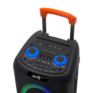 RAYSOUNDS ダブル8インチサブウーファー 40W 7.4V4500MAHバッテリー ワイヤレスマイク付き プルロッドとユニバーサルホイール搭載 パーティーカラオケ用 - Product Image 4