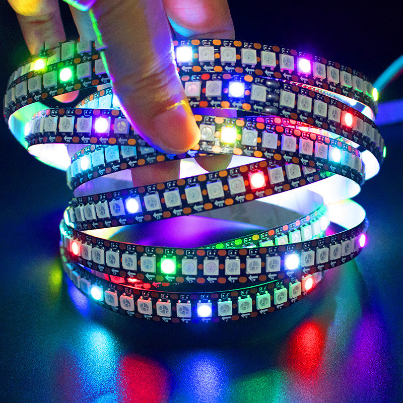DC 5V Addressable WS2812 WS2812B Led Strip 30 60 96 144 Leds Individually Pixels SMD 5050 Smart Digital RGBIC LED Light Strip