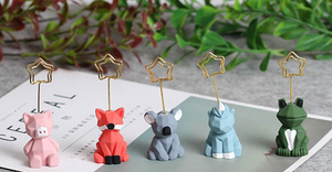 Bán Sỉ Sáng Tạo Dễ Thương Động Vật Đồ Trang Trí Vàng Kim Loại Máy Tính Để Bàn Tin Nhắn Chủ Thẻ Ảnh Clip Khung Hiển Thị Ảnh Đứng Chủ - Product Image 4