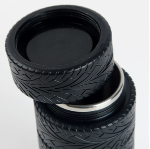 Thermos en acier inoxydable 304 <span class=keywords><strong>de</strong></span> 300 ml au design classique en forme <span class=keywords><strong>de</strong></span> roue <span class=keywords><strong>de</strong></span> voiture avec poignée, isolation <span class=keywords><strong>de</strong></span> 6 à 12 heures pour les voyages en voiture - Product Image 6