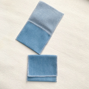 Pochette en toile bleu ciel recyclable OEM pour bijoux, sac cadeau pour boucles d'oreilles et bagues avec logo personnalisé - Product Image 6
