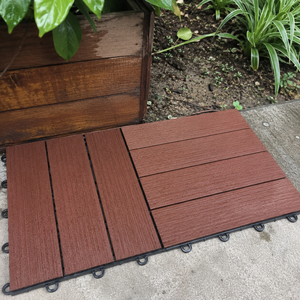 Dalles de sol WPC carrées modernes en relief 3D, texture réaliste, design emboîtable, imperméables, écologiques, pour extérieur, jardin, <span class=keywords><strong>parc</strong></span> - Product Image 3